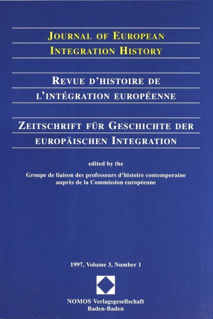 Journal of European Integration History – Revue d'histoire de l'