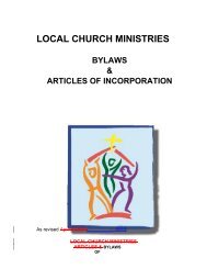 local church ministries bylaws & articles of incorporation