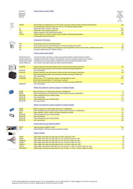 Liste de prix - IP CCTV GmbH