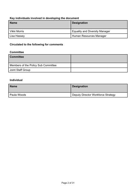 Managing Attendance Policy - Halton and St Helens PCT