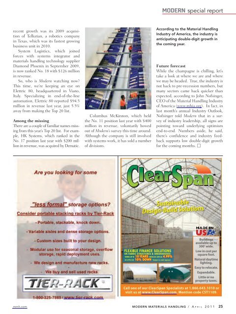 Modern Materials Handling - April 2011