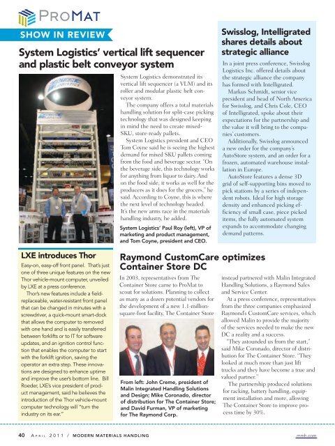 Modern Materials Handling - April 2011