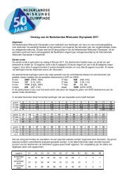 Verslag van de Nederlandse Wiskunde Olympiade 2011