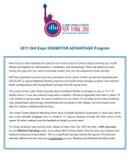 2011 DHI Expo EXHIBITOR ADVANTAGE Program