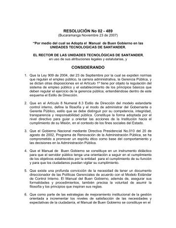 RESOLUCION manual de buen gobierno.pdf - Unidades ...