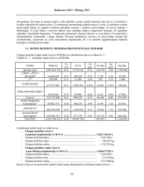 stanje i perspektive u rudarstvu i odrÅ£ivi razvoj mining present state ...