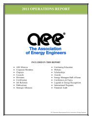 2011 OPERATIONS REPORT - Association of Energy Engineers