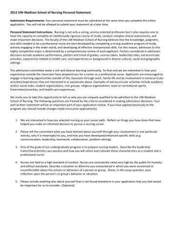 uw cse application personal statement