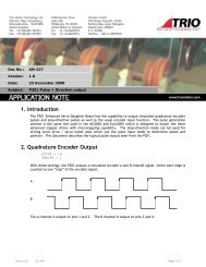1. Introduction 2. Quadrature Encoder Output - Trio Motion Technology