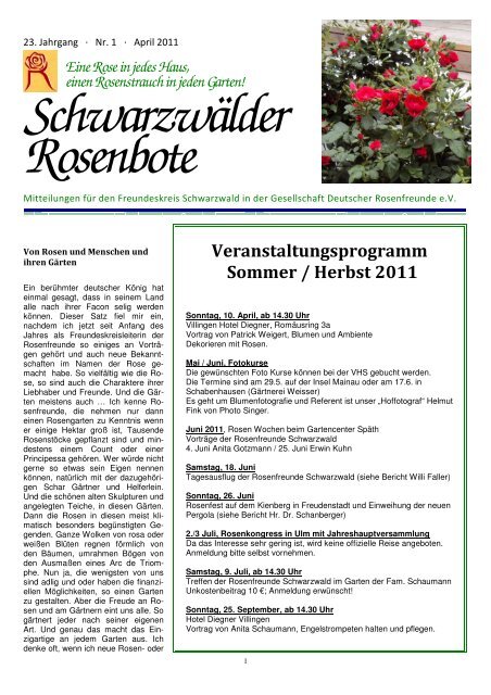 Schwarzwälder Rosenbote - Gartencenter Späth in Villingen ...