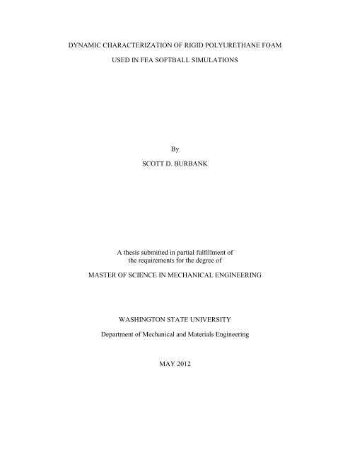 DYNAMIC CHARACTERIZATION OF RIGID POLYURETHANE ...