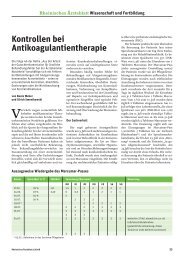 Kontrollen bei Antikoagulantientherapie - Ãrztekammer Nordrhein