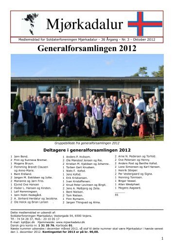 medlemsblad nr. 3 - oktober 2012 - Soldaterforeningen MjÃ¸rkadalur