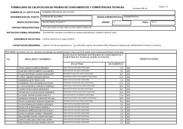 formulario de calificacion de prubas de conocimientos y ...