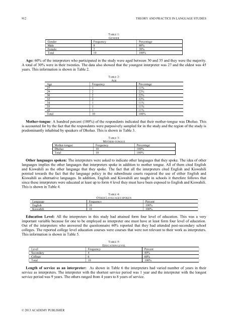 Theory and Practice in Language Studies Contents - Academy ...