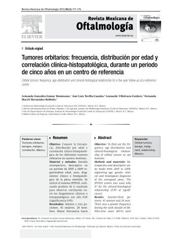 Tumores orbitarios - Revista Mexicana de Oftalmología - Sociedad ...