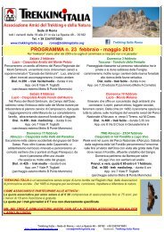 PROGRAMMA n. 23 febbraio - maggio 2013 - Trekking Italia