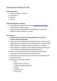 Dodatna nastava matematike, 2012./ 2013. Organizacija vježbi: 1 ...