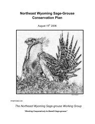 Northeast Wyoming Sage-Grouse Conservation Plan