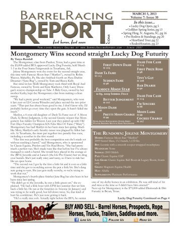 Montgomery Wins second straight Lucky Dog Futurity