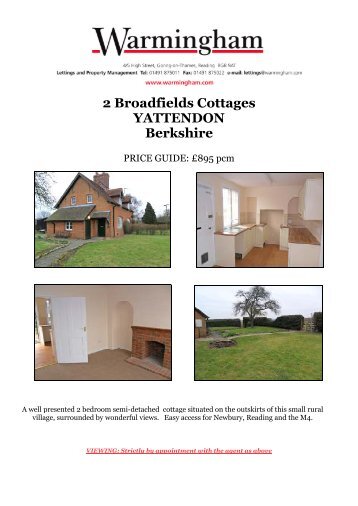 2 Broadfields Cottages YATTENDON Berkshire - Warmingham