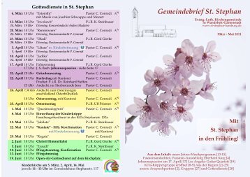 Für kleine und große Leute - St. Stephan
