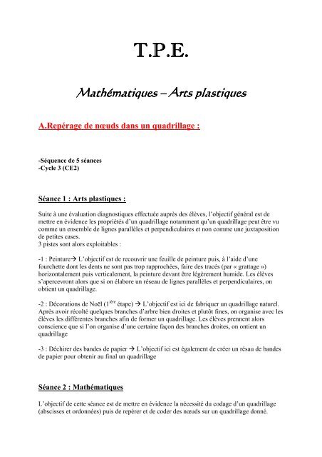 Maths et Arts plastiques - Peysseri