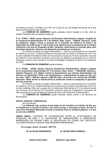 orden del dia de la comision de gobierno a celebrar el dia quince ...