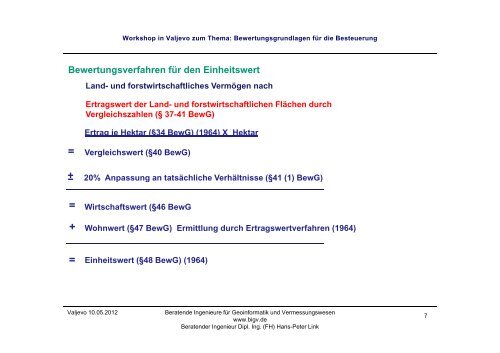 Bewertungsgrundlagen g g g fÃ¼r die Besteuerung