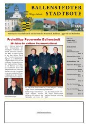 BALLENSTEDTER STADTBOTE Wiege Anhalts