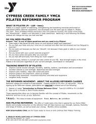 Pilates Reformer - YMCA of Greater Houston