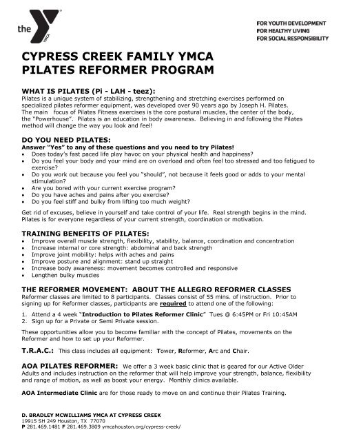 Ymca pilates sales