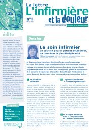 La lettre l'infirmiÃ¨re et la douleur - 1 - Institut upsa de la douleur