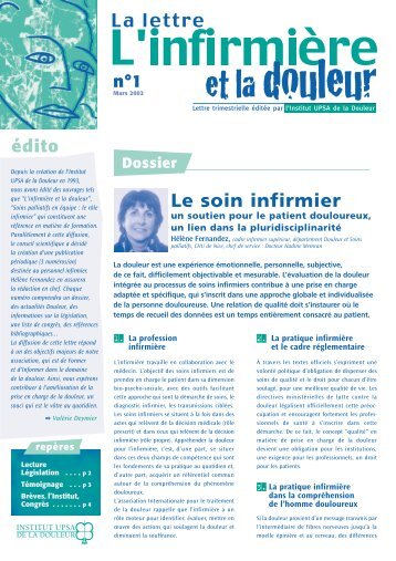 La lettre l'infirmiÃ¨re et la douleur - 1 - Institut upsa de la douleur