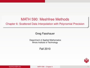 MATH 590: Meshfree Methods - Chapter 6 - Applied Mathematics