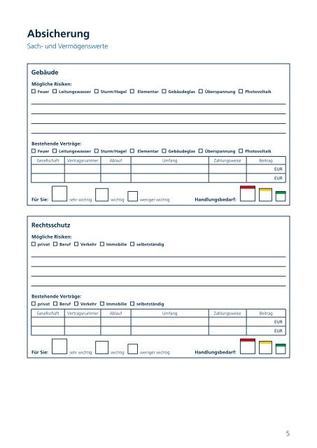 R+V-VersicherungsCheck, Analysebogen (PDF) - volksbank-krp.de