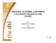 textiles, clothing, leather & footwear presentation to ppc