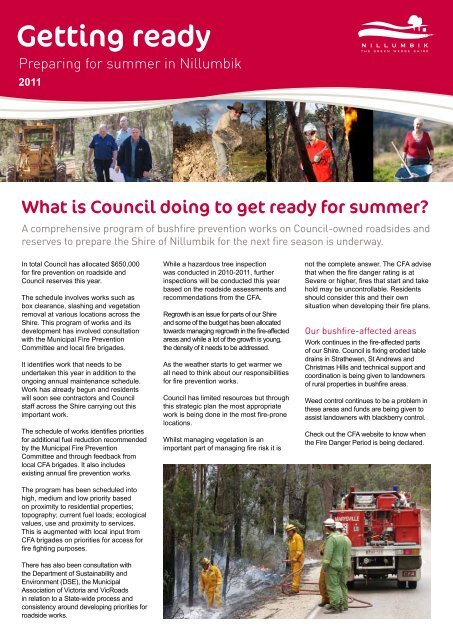 Getting ready - Nillumbik Shire Council