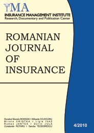 romanian journal of insurance - Institutul de Management in Asigurari