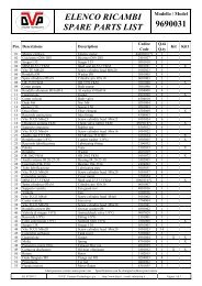 ELENCO RICAMBI SPARE PARTS LIST 9690031 - DVP