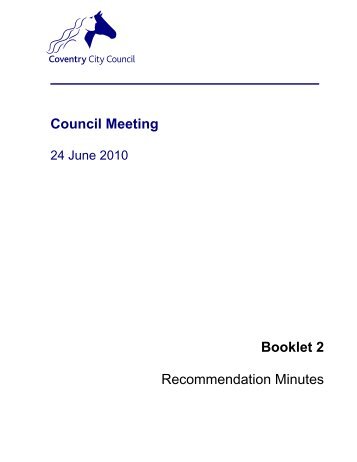 Booklet 2 - Recommendation Minutes - Meetings, agendas, and ...