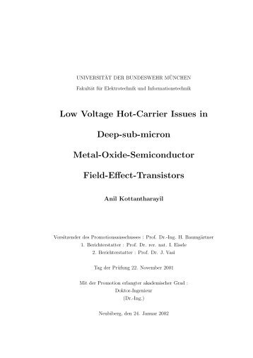 Low Voltage Hot-Carrier Issues in Deep-sub-micron Metal-Oxide ...