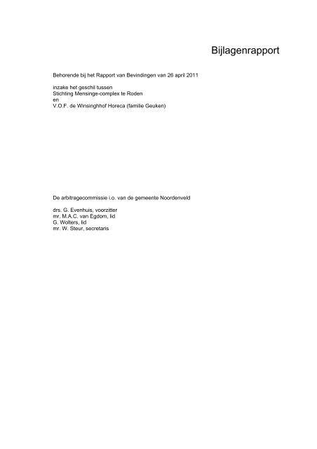 Rapport van bevindingen - Bestuur Noordenveld - Gemeente ...