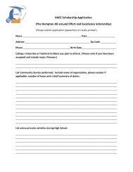 HAEE Scholarship Application 2013