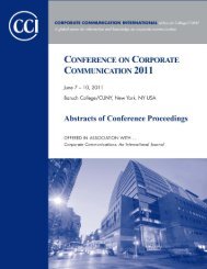 Abstracts of Conference Proceedings - Corporate Communication ...