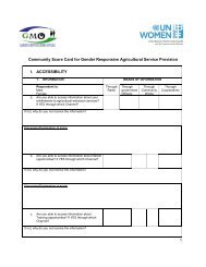 Community Score Card for Gender Responsive Agricultural Service ...