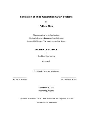 Simulation of Third Generation CDMA Systems - Virginia Tech