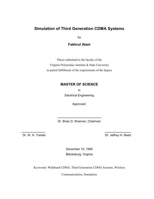 Simulation of Third Generation CDMA Systems - Virginia Tech