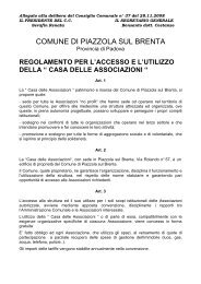 Regolamento casa delle Associazioni - Comune di Piazzola sul Brenta