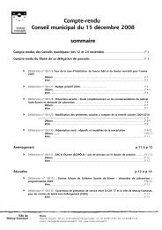 Compte-rendu Conseil municipal du 15 décembre 2008 sommaire